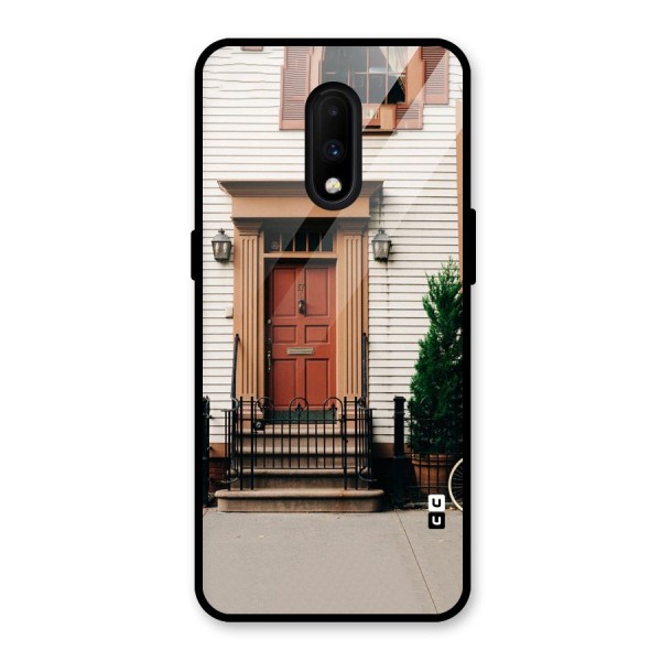 Pretty Orange Door Glass Back Case for OnePlus 7