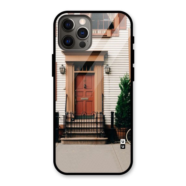 Pretty Orange Door Glass Back Case for iPhone 12 Pro