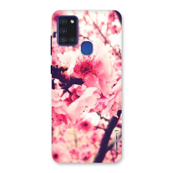 Pretty Pink Flowers Back Case for Galaxy A21s