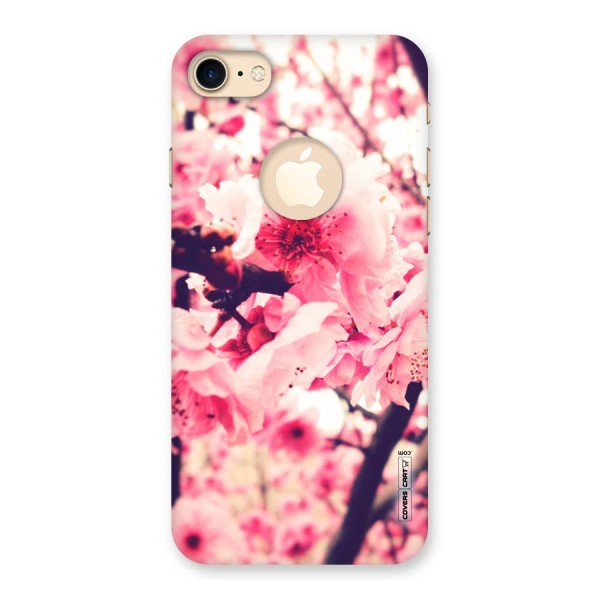 Pretty Pink Flowers Back Case for iPhone 7 Logo Cut