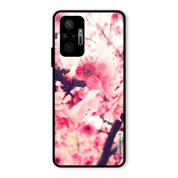 Pretty Pink Flowers Glass Back Case for Redmi Note 10 Pro Max