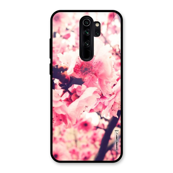 Pretty Pink Flowers Glass Back Case for Redmi Note 8 Pro