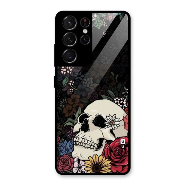 Pretty Skull Glass Back Case for Galaxy S21 Ultra 5G