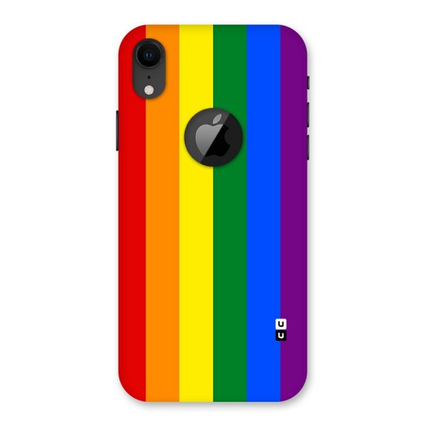 Pride Rainbow Stripes Back Case for iPhone XR Logo Cut