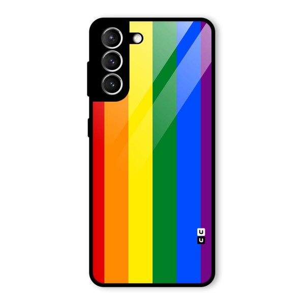 Pride Rainbow Stripes Glass Back Case for Galaxy S21 5G