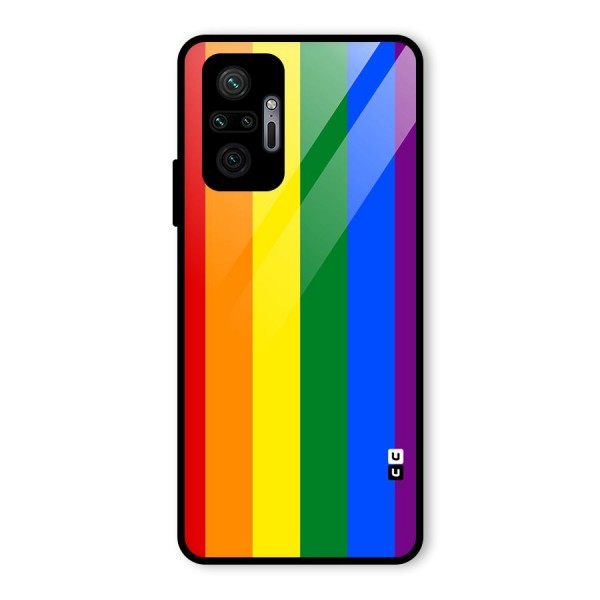 Pride Rainbow Stripes Glass Back Case for Redmi Note 10 Pro