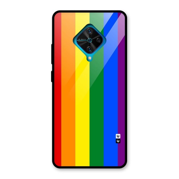 Pride Rainbow Stripes Glass Back Case for Vivo S1 Pro