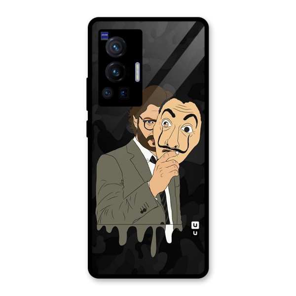 Professor Art Camouflage Glass Back Case for Vivo X70 Pro