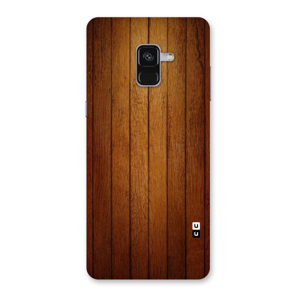 Proper Brown Wood Back Case for Galaxy A8 Plus
