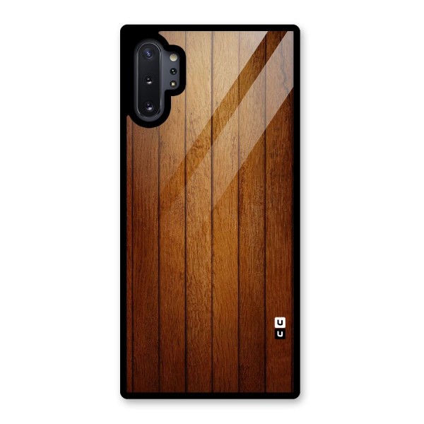 Proper Brown Wood Glass Back Case for Galaxy Note 10 Plus