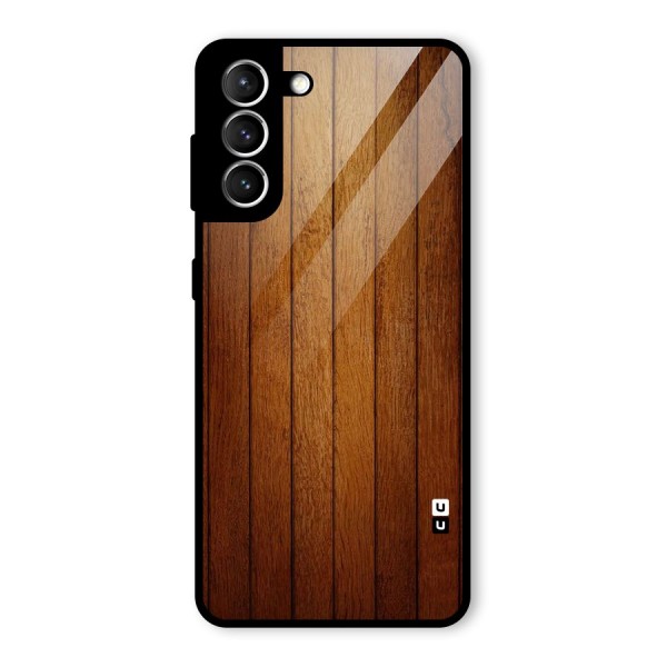 Proper Brown Wood Glass Back Case for Galaxy S21 5G