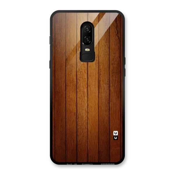 Proper Brown Wood Glass Back Case for OnePlus 6