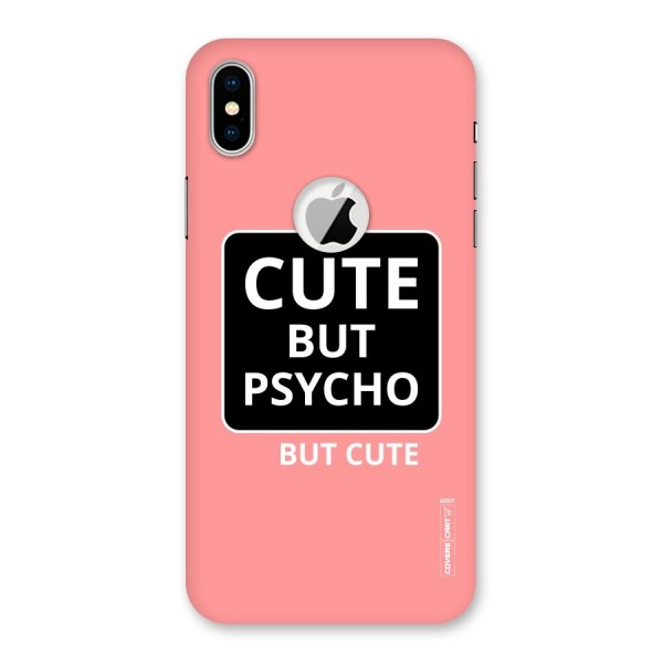 Psycho But Cute Back Case for iPhone X Logo Cut