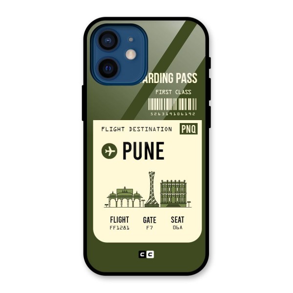 Pune Boarding Pass Glass Back Case for iPhone 12 Mini