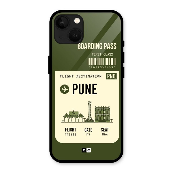Pune Boarding Pass Glass Back Case for iPhone 13