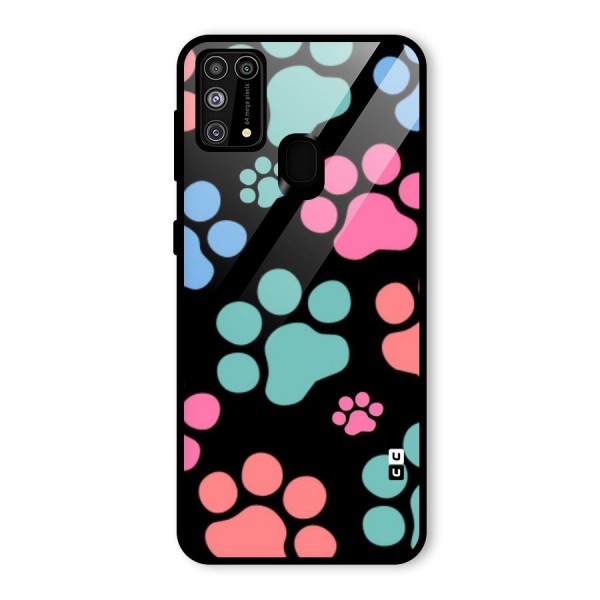 Puppy Paws Glass Back Case for Galaxy M31
