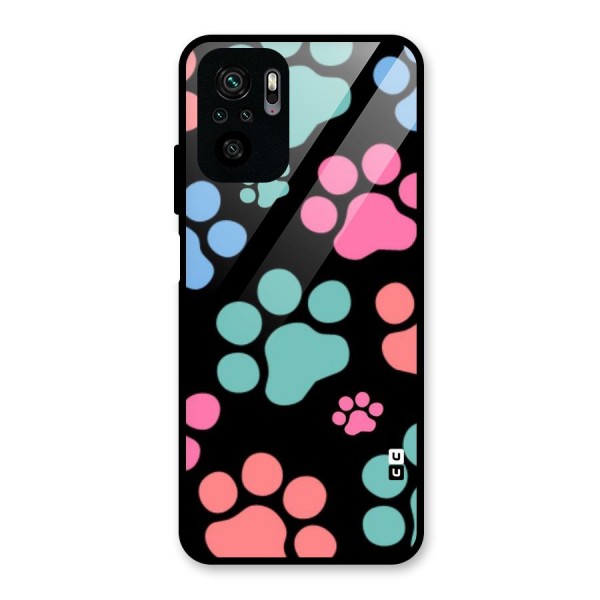 Puppy Paws Glass Back Case for Redmi Note 10S