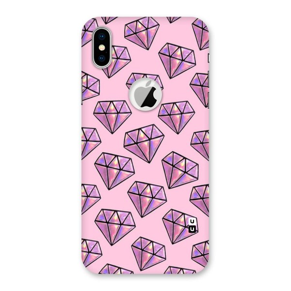 Purple Diamond Designs Back Case for iPhone X Logo Cut
