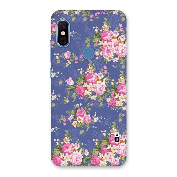 Purple Pink Floral Back Case for Redmi Note 6 Pro