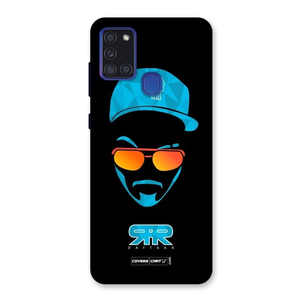 Raftaar Black and Blue Back Case for Galaxy A21s