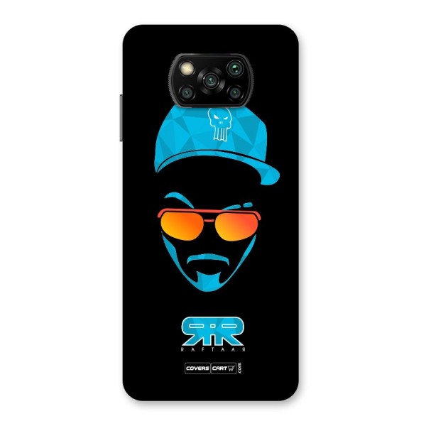 Raftaar Black and Blue Back Case for Poco X3