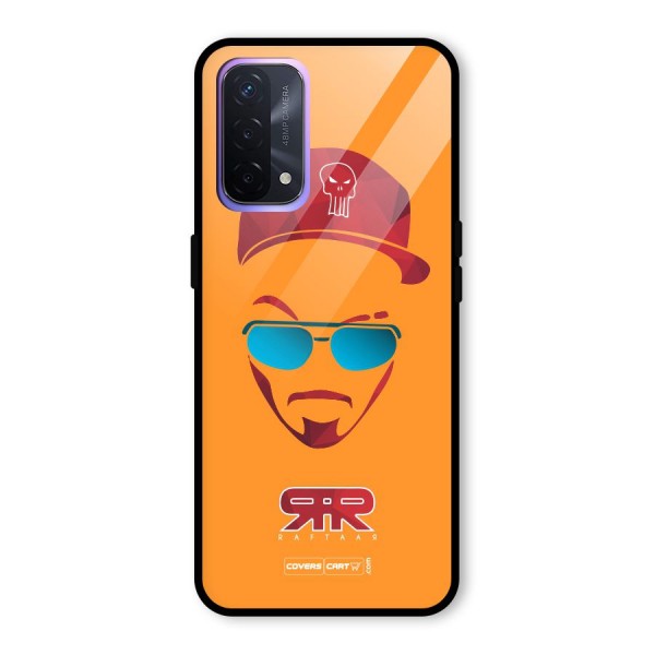 Raftaar Orange Glass Back Case for Oppo A74 5G