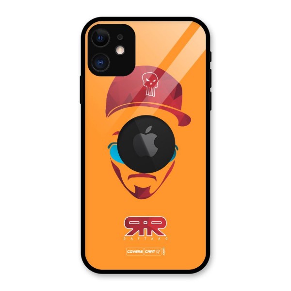 Raftaar Orange Glass Back Case for iPhone 11 Logo Cut