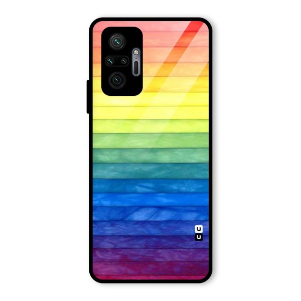 Rainbow Colors Stripes Glass Back Case for Redmi Note 10 Pro