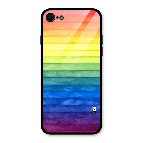 Rainbow Colors Stripes Glass Back Case for iPhone SE 2022