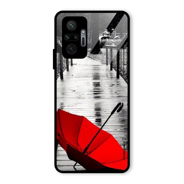 Rainy Red Umbrella Glass Back Case for Redmi Note 10 Pro