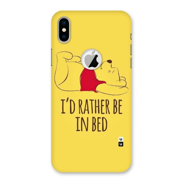 Rather Be In Bed Back Case for iPhone XS Logo Cut