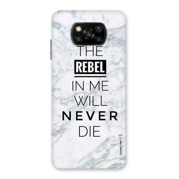 Rebel Will Not Die Back Case for Poco X3