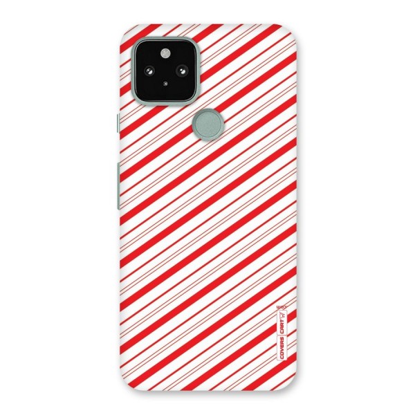 Red And White Diagonal Stripes Back Case for Google Pixel 5