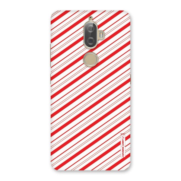 Red And White Diagonal Stripes Back Case for Lenovo K8 Plus