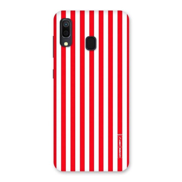 Red And White Straight Stripes Back Case for Galaxy A30