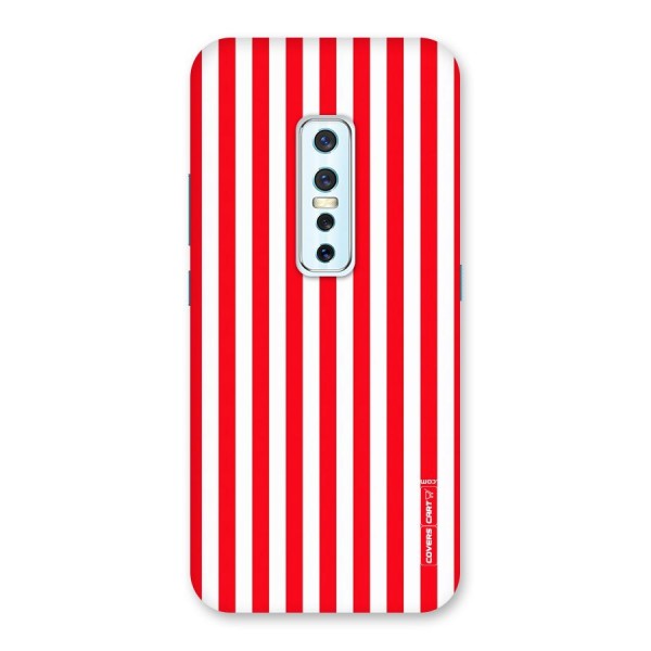 Red And White Straight Stripes Back Case for Vivo V17 Pro