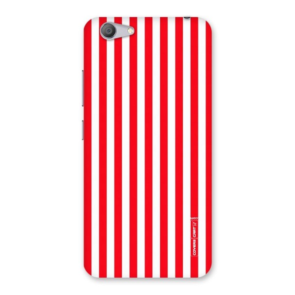 Red And White Straight Stripes Back Case for Vivo Y53