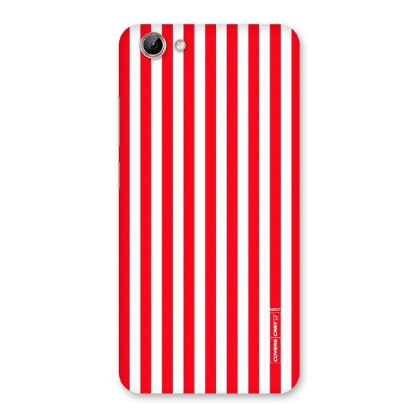 Red And White Straight Stripes Back Case for Vivo Y71