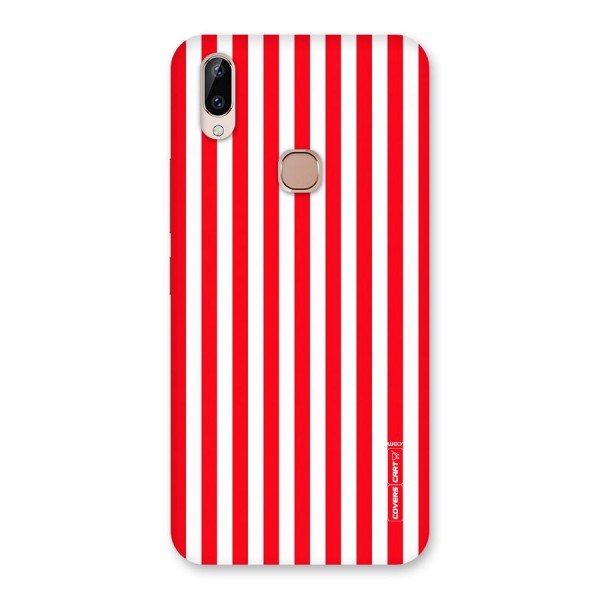 Red And White Straight Stripes Back Case for Vivo Y83 Pro