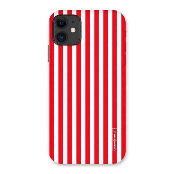 Red And White Straight Stripes Back Case for iPhone 11