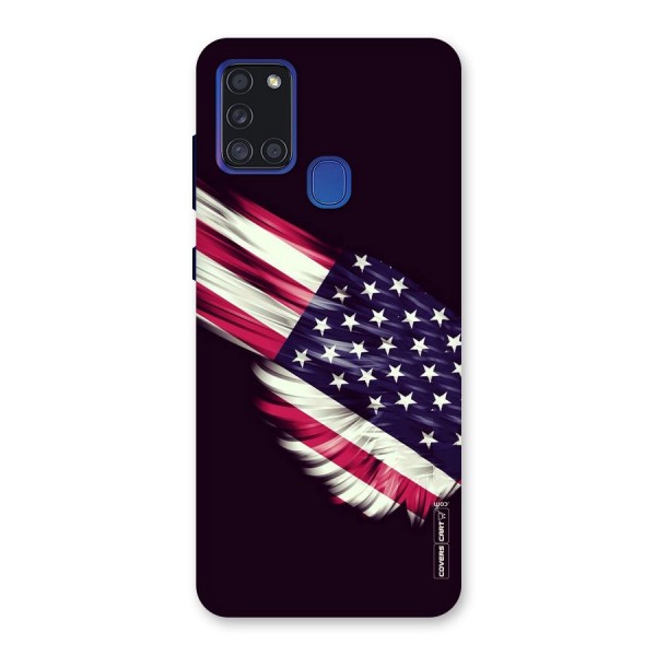Red And White Stripes Stars Back Case for Galaxy A21s