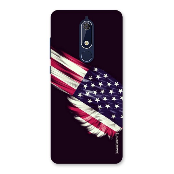 Red And White Stripes Stars Back Case for Nokia 5.1
