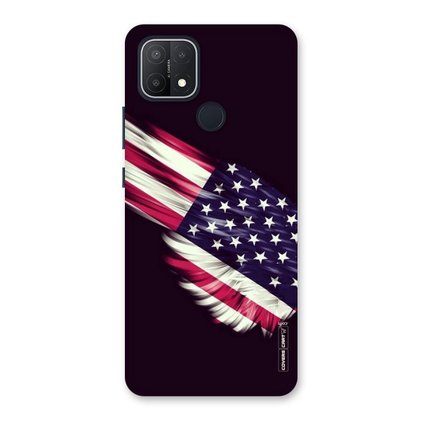 Red And White Stripes Stars Back Case for Oppo A15s