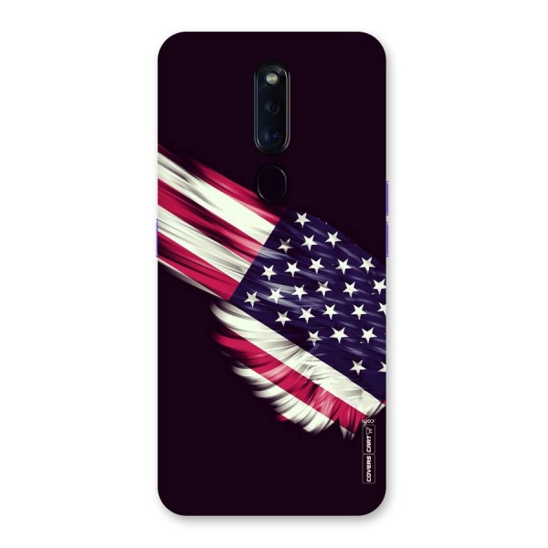 Red And White Stripes Stars Back Case for Oppo F11 Pro