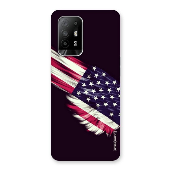 Red And White Stripes Stars Back Case for Oppo F19 Pro Plus 5G