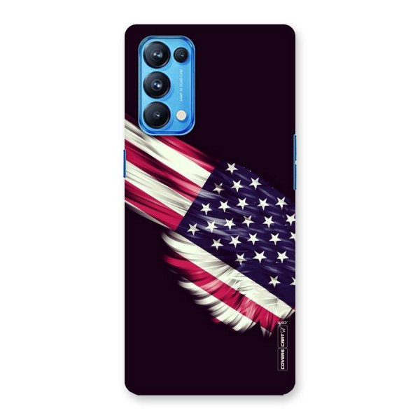 Red And White Stripes Stars Back Case for Oppo Reno5 Pro 5G