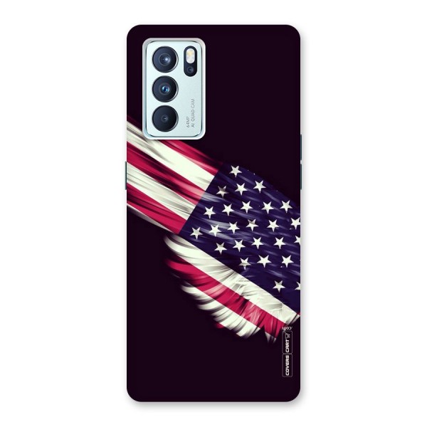 Red And White Stripes Stars Back Case for Oppo Reno6 Pro 5G