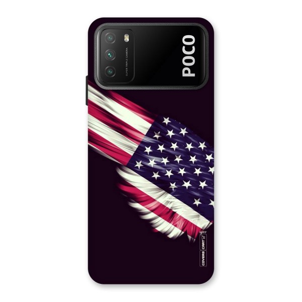 Red And White Stripes Stars Back Case for Poco M3