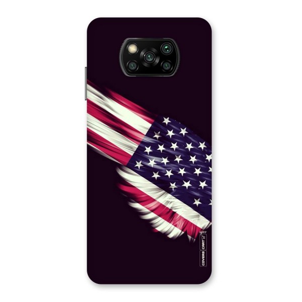 Red And White Stripes Stars Back Case for Poco X3