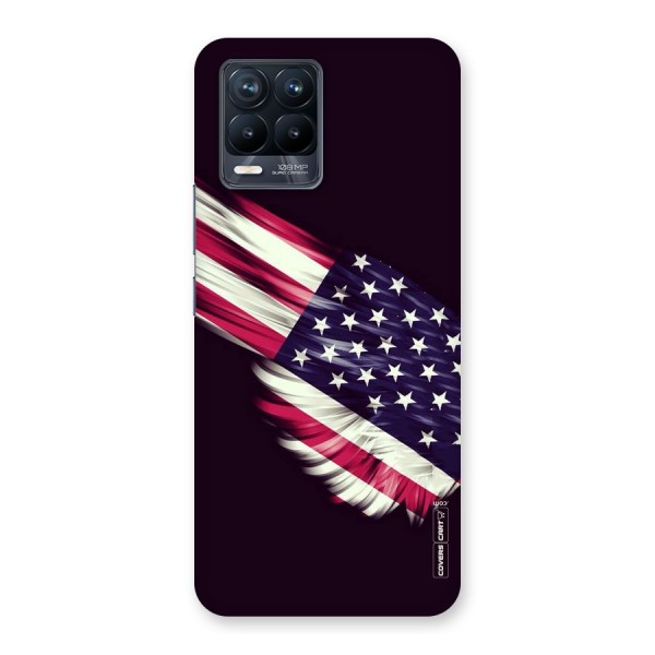 Red And White Stripes Stars Back Case for Realme 8 Pro